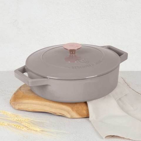 GARNEK ŻELIWNY 26cm PŁASKI BERLINGER HAUS BH-6527 TAUPE BERLINGER HAUS