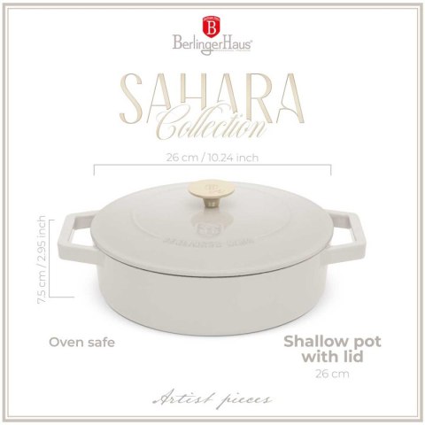 GARNEK ŻELIWNY 26cm PŁASKI BERLINGER HAUS BH-6530 SAHARA BERLINGER HAUS
