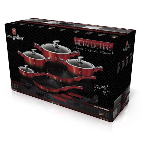 GARNKI BERLINGER HAUS BLACK BURGUNDY LINE 15 ELE BH-1632 BERLINGER HAUS
