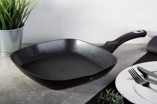 PATELNIA GRANITOWA GRILLOWA 28 cm BERLINGER HAUS BH-1846 BLACK SILVER BERLINGER HAUS