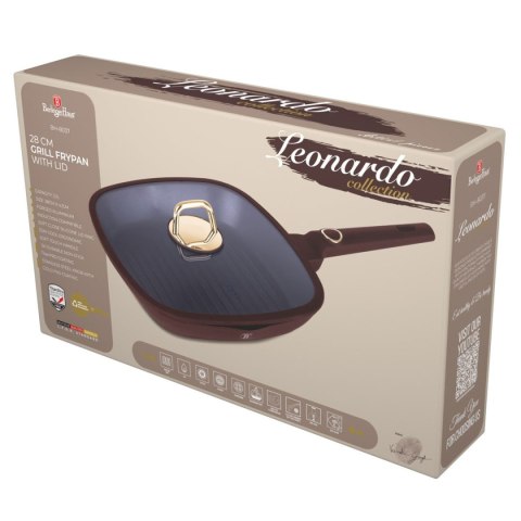 PATELNIA GRILLOWA TYTANOWA Z POKRYWĄ 28cm BERLINGER HAUS BH-8037 LEONARDO BERLINGER HAUS