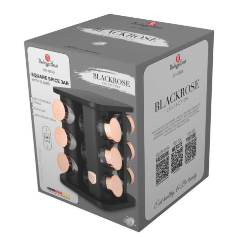 STOJAK OBROTOWY NA PRZYPRAWY 12 POJEMNIKÓW BERLINGER HAUS BH-8559 BLACK ROSE BERLINGER HAUS STOJAK OBROTOWY NA PRZYPRAWY 12 POJEMNIKÓW BERLINGER HAUS BH-8559 BLACK ROSE BERLINGER HAUS