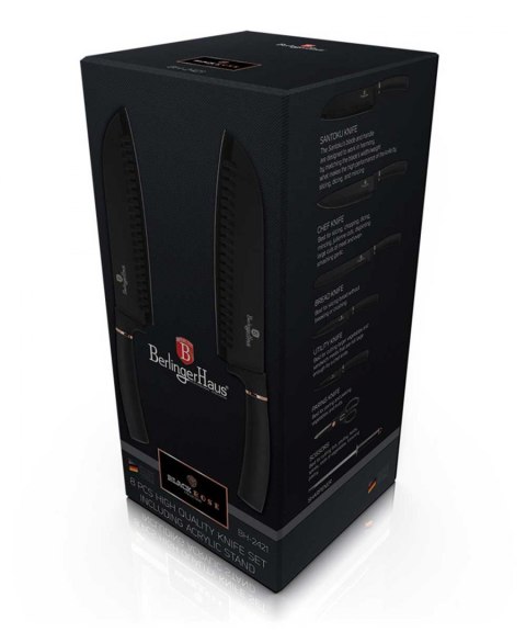 ZESTAW NOŻY BERLINGER HAUS BH-2421 BLACK ROSE W STOJAKU BERLINGER HAUS