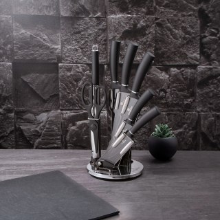 ZESTAW NOŻY BERLINGER HAUS BH-2565 BLACK SILVER W STOJAKU BERLINGER HAUS