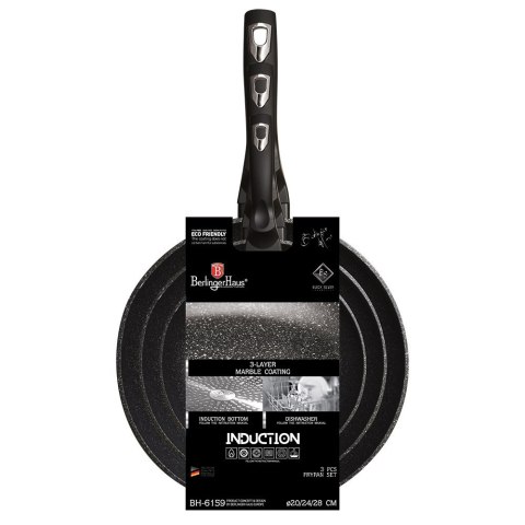 ZESTAW PATELNI GRANITOWYCH BERLINGERHAUS BLACK SILVER BH-6159 BERLINGER HAUS