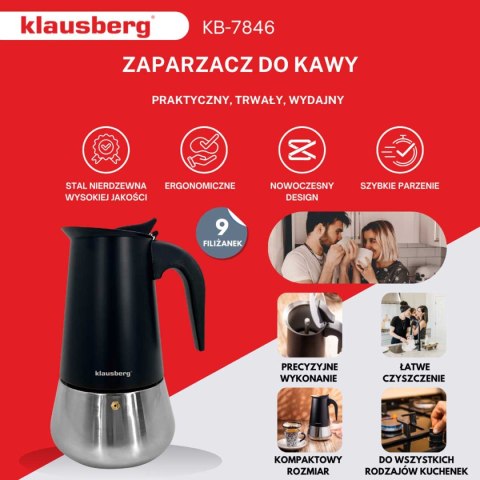 KAWIARKA ZAPARZACZ DO KAWY 450ml KLAUSBERG KB-7846 INDUKCJA KLAUSBERG