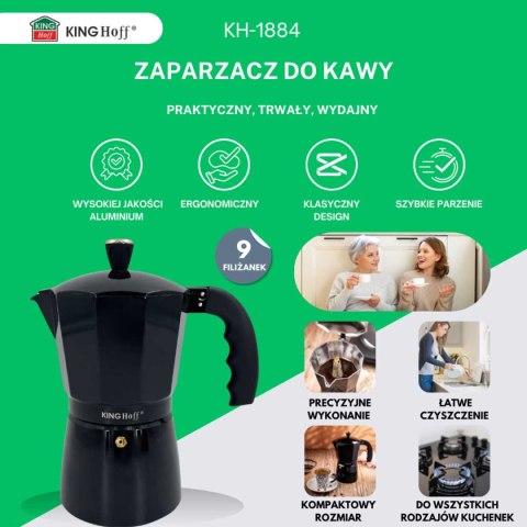 KAWIARKA ZAPARZACZ DO KAWY 450ml KINGHOFF KH-1884 INDUKCJA KINGHOFF