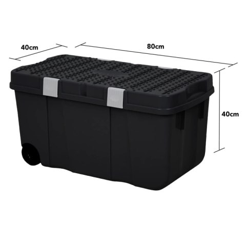 POJEMNIK/KUFER NA DWÓCH KOŁACH WHAM, CZARNY 100L POJEMNIK/KUFER NA DWÓCH KOŁACH WHAM, CZARNY 100L