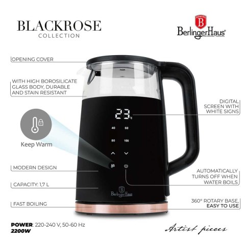 CZAJNIK ELEKTRYCZNY 1,7L BERLINGER HAUS BH-9477 BLACK ROSE BERLINGER HAUS