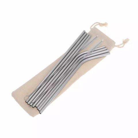 SŁOMKI METALOWE DO NAPOJÓW  8szt. + ETUI KH-1357 